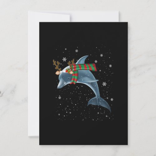 Dolphin Christmas Reindeer Antlers Xmas Gifts Invitation