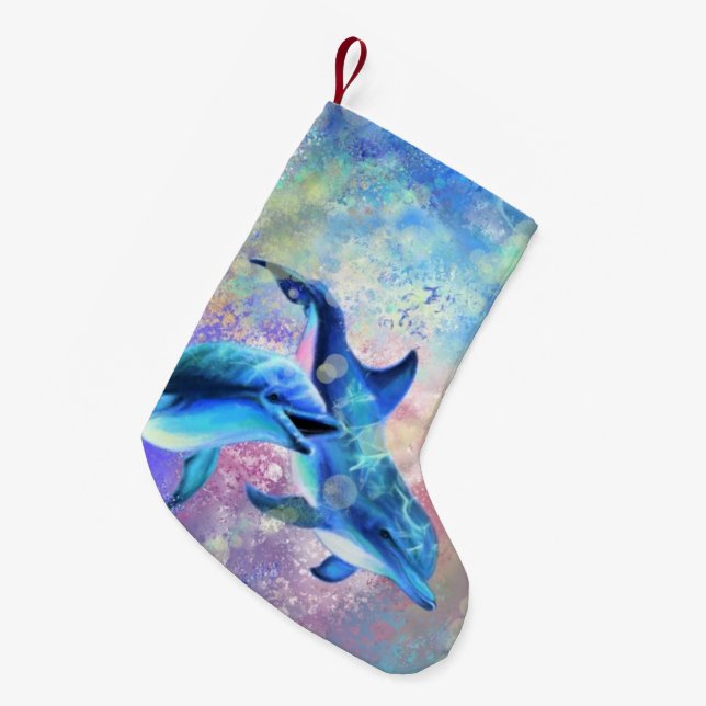 Dolphin Christmas Stocking (Front (Hanging))
