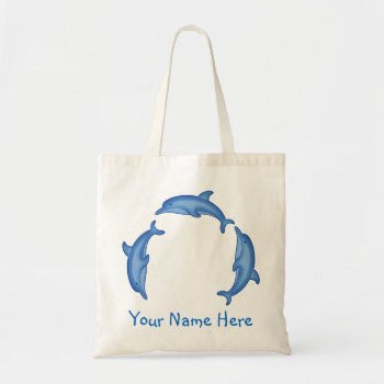 Dolphin Circle Personalized Bag by FalconsEye at Zazzle