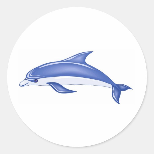 dolphin classic round sticker (Front)