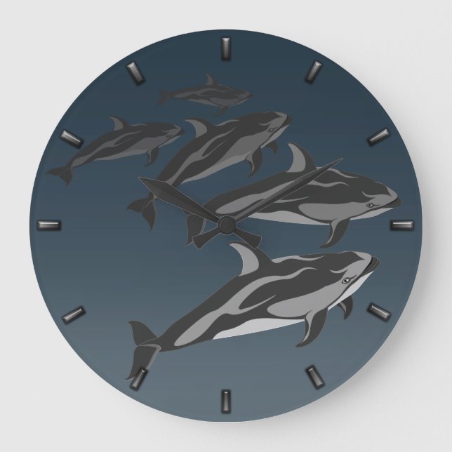 Dolphin Clock Pacific White Sided Dolphin Clock (Front)