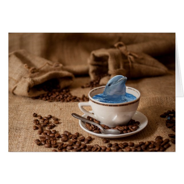Dolphin Coffee Beans  Cards (Front Horizontal)