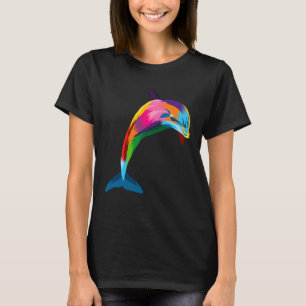 Dolphin Colorful Animals Watercolor Painting Dolph T-Shirt