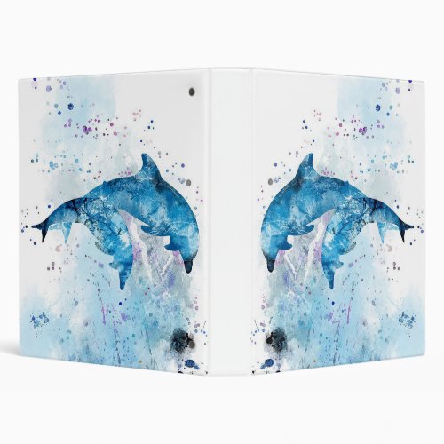 Dolphin Colorful Art Design  Dolphin Lover  3 Ring Binder