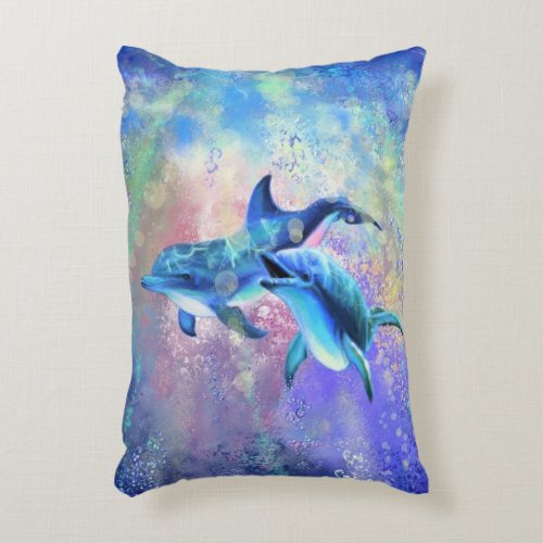 Dolphin Couple _ Beautiful Accent Pillow