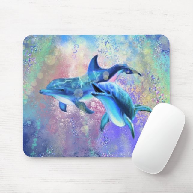 Dolphin Couple - Beautiful - Mouse Pad (With Mouse)