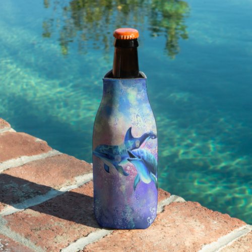 Dolphin Couple _ Beautiful _ Painting Bottle Cooler