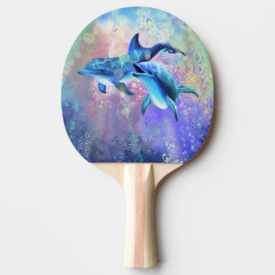 Dolphin Couple - Beautiful Ping Pong Paddle