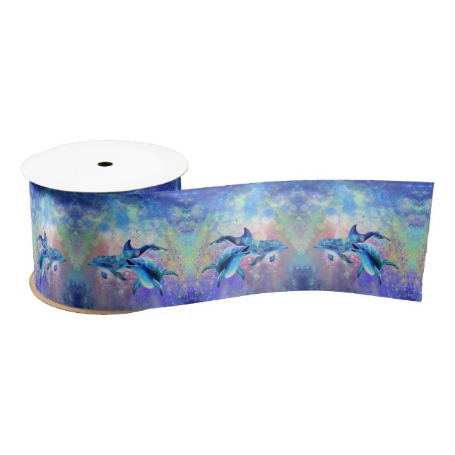 Dolphin Couple - Beautiful Satin Ribbon (Spool)