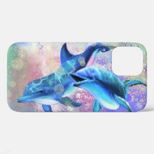 Dolphin Couple Blue iPhone 12 Pro Case