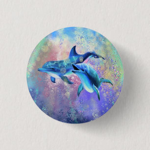 Dolphin Couple Button