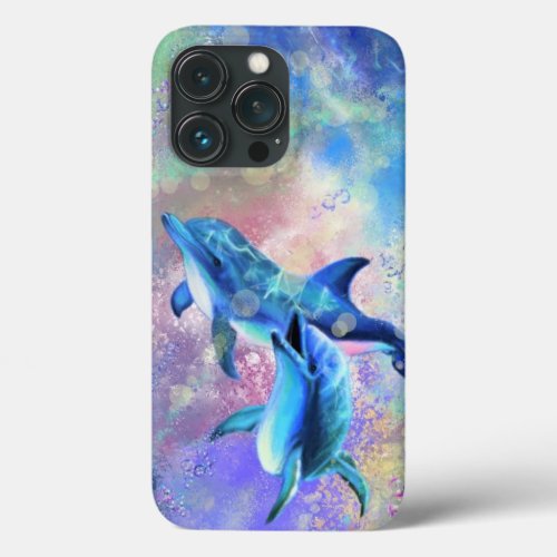 Dolphin Couple _ Happy _ Beautiful iPhone 13 Pro Case