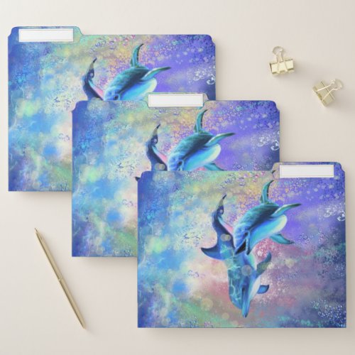 Dolphin Couple _ Happy _ Romantic _ Painting File Folder