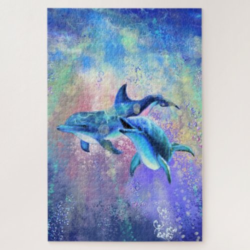 Dolphin Couple Jigsaw Puzzle Family _ Painting