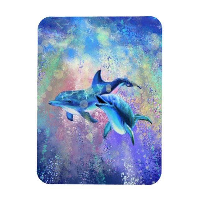 Dolphin Couple Magnet (Vertical)
