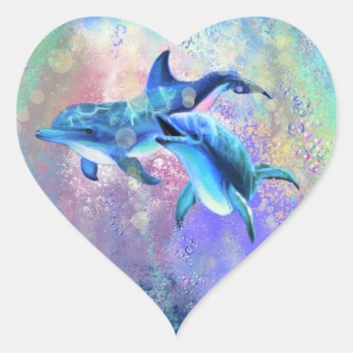 Dolphin Couple Sticker Happy Family _ Painting