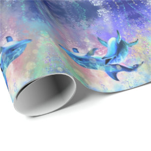 Dolphin Couple Wrapping Paper Family