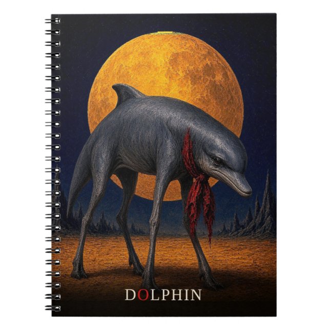 Dolphin Cravat gothic Surreal Notebook (Front)