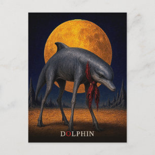 Dolphin Cravat gothic Surreal Postcard