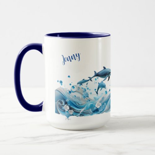 Dolphin custom name mug personalized