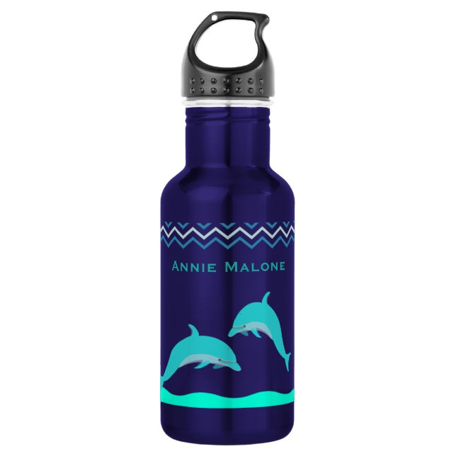 Dolphin Custom Water Stainless Steel Water Bottle (Front)