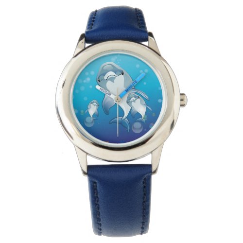 DOLPHIN CUTE DOLPHINS ILLUSTRATION WATCH