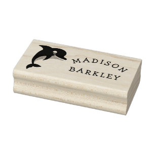 Dolphin Cute Kid's Rubber Stamp