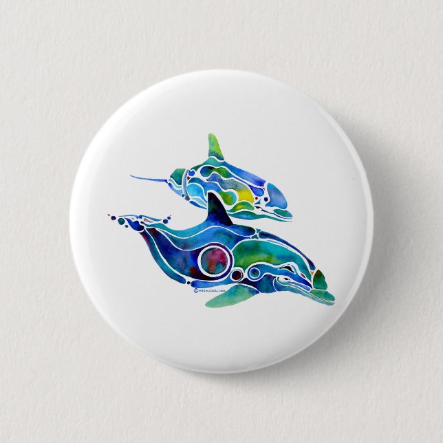 Dolphin Dance Pinback Button (Front)