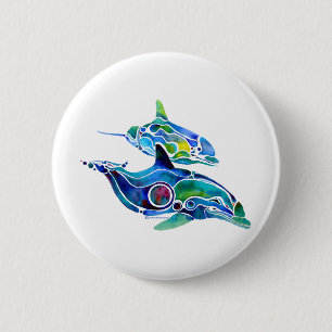 Dolphin Dance Pinback Button
