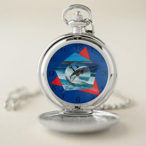 Dolphin Dancing On The Waves Pocket Watch