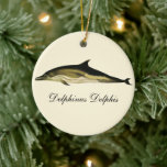 Dolphin Delphinus Delphis, Vintage Marine Mammals  Ceramic Ornament