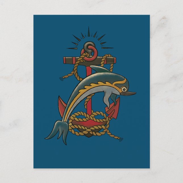 dolphin design postcard (Front)