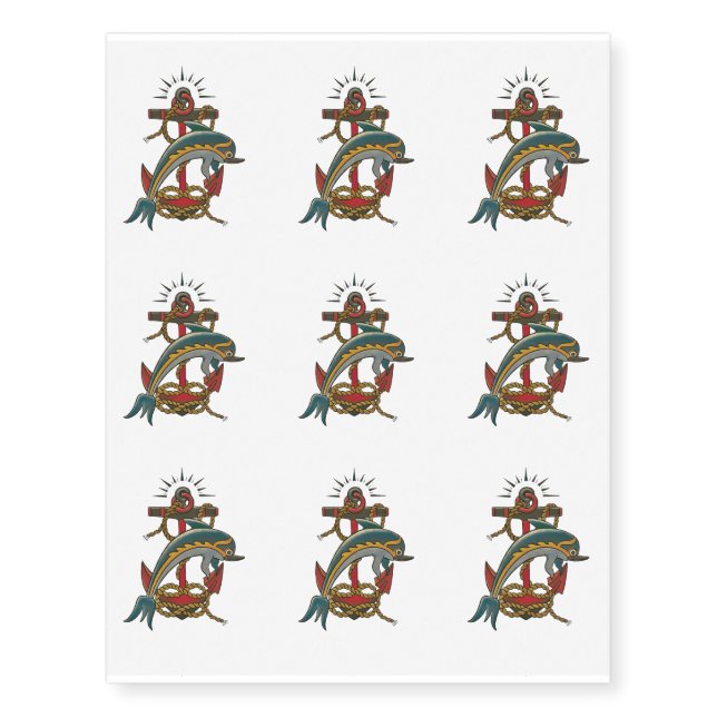 dolphin design temporary tattoos (Front)