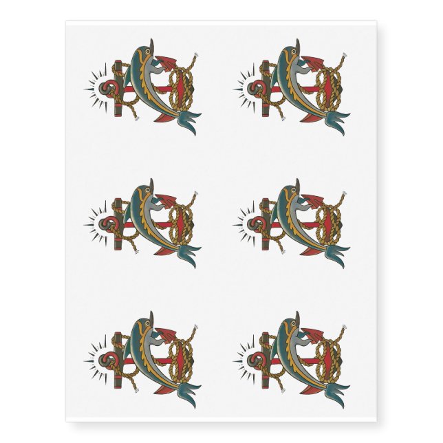 dolphin design temporary tattoos (Front)