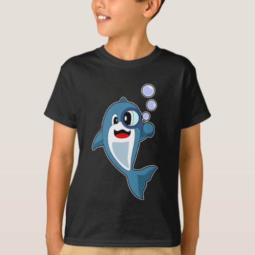 Dolphin Detective Magnifying glass T_Shirt
