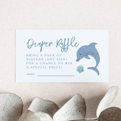 Dolphin Diaper Raffle Ticket  Enclosure Card