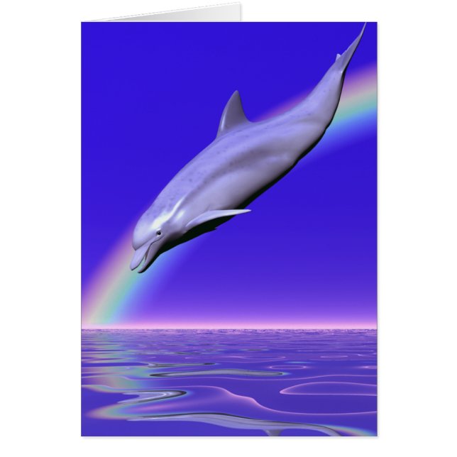 Dolphin Diving with Rainbow Card (Front)