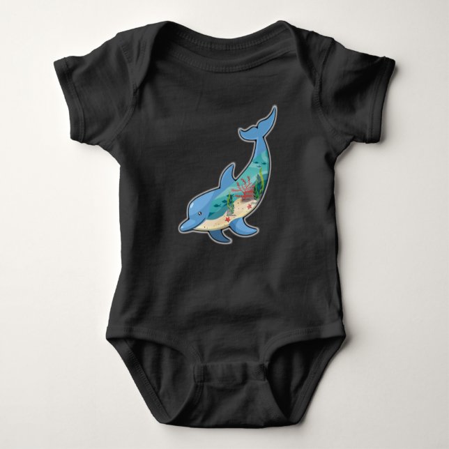 Dolphin Dolphins Sea Animals Design Gift Ideas Baby Bodysuit (Front)