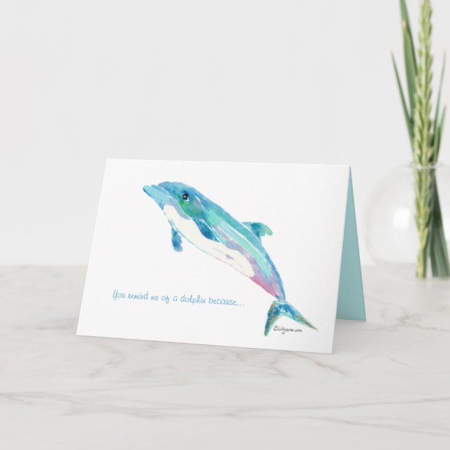 Dolphin Dreaming Playful Note Card (Front)