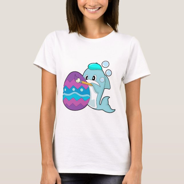 Dolphin Easter Painting T-Shirt (Front)