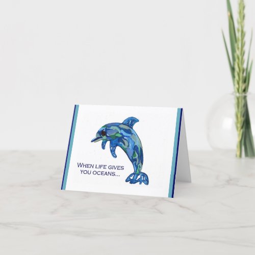 Dolphin Encouraging you to make a change greeting Thank You Card