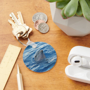 Dolphin Face in Ocean Cute Photo Keychain