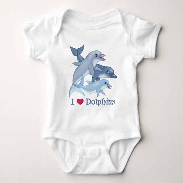 Dolphin Family Baby Bodysuit (Front)