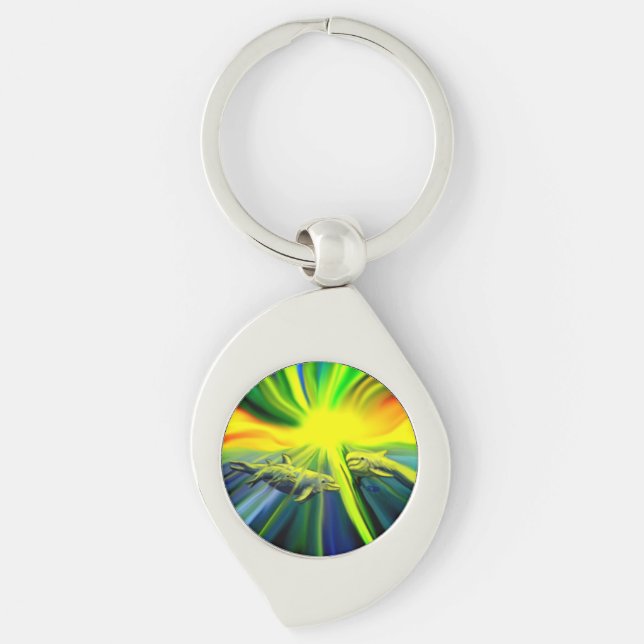 Dolphin Family in the Sunshine Keychain (Front)