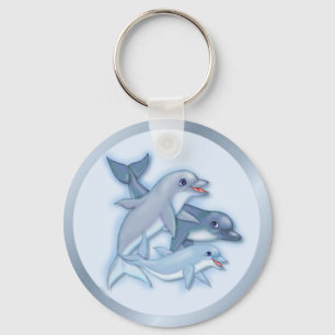 Dolphin Family Keychain