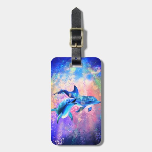 Dolphin Family Luggage Tag
