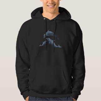 Dolphin family mom dad and baby dolphins blue ocea hoodie