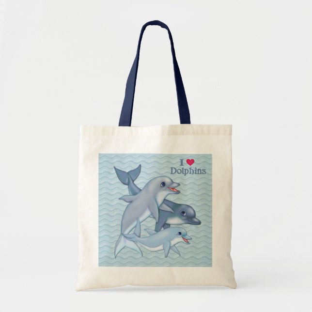 Dolphin Family Tote Bag (Front)