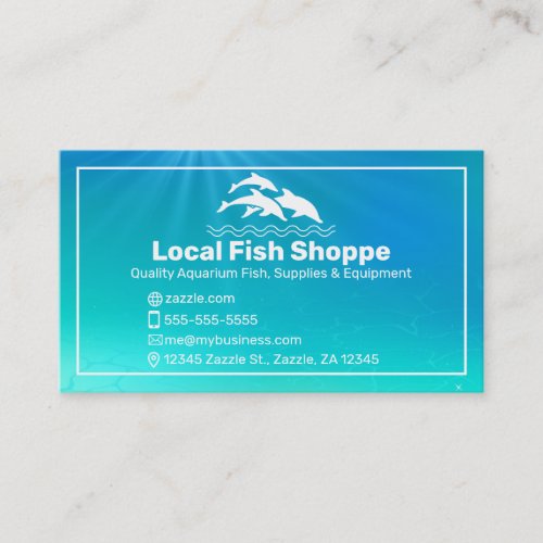 Dolphin Fish aquarium Shop Business Card