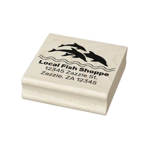 Dolphin Fish Aquarium Shop Rubber Stamp